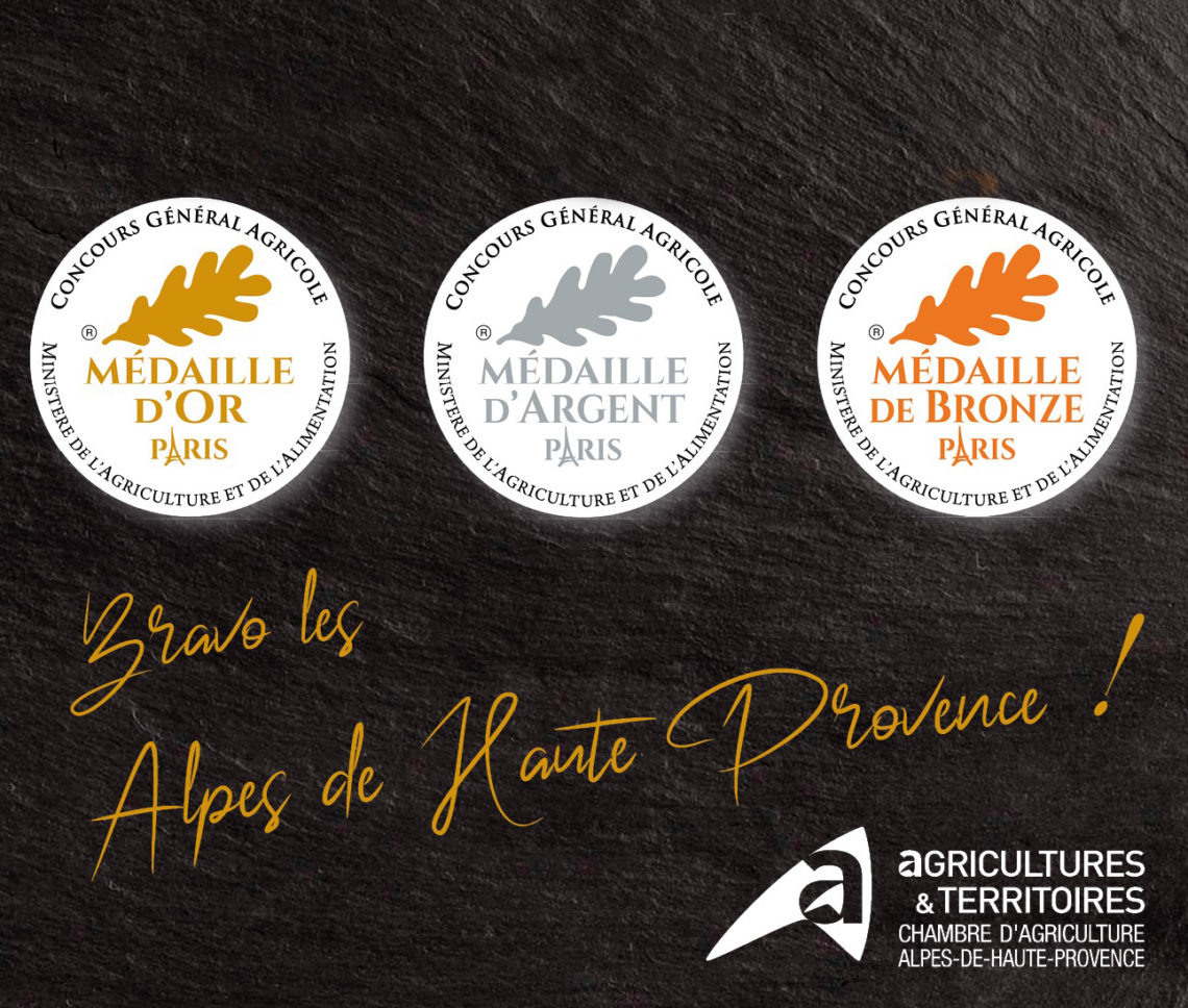 Médaillés du concours général agricole 2023 Chambre d'Agriculture Alpes de Haute-Provence