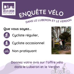 Enquête vélo Luberon Verdon